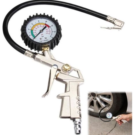 Manomètre de pression des pneus, manomètre numérique de pression des pneus, pistolet de gonflage des pneus, testeur de pression des pneus, gonfleur de pneus de voiture avec écran LCD (1/5)