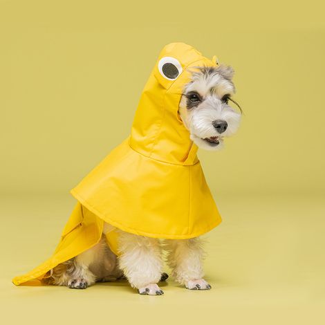 Imperméable pour chien avec capuche, poncho mignon pour animaux de compagnie avec trou pour laisse et lumière (1/2)