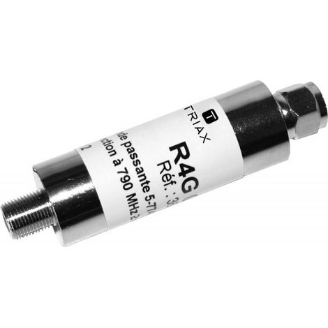 Filtre réjecteur LTE - TRIAX - R4G 059 - 47 à 782 MHz - Pertes 6,5 dB - Réjection 20 dB