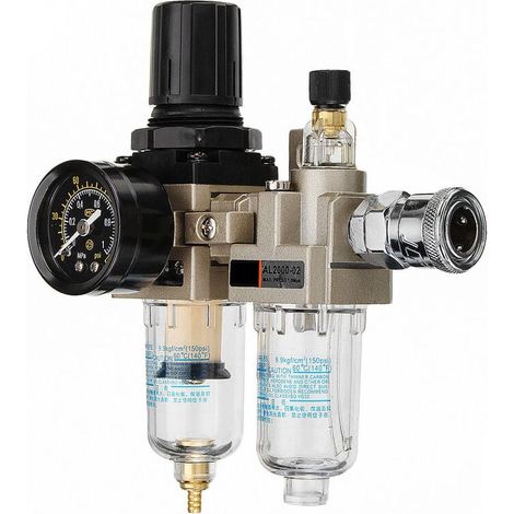Filtro regulador de presión de aire neumático manual de 150 PSI para compresor, separador de aceite y agua AL2000-02 AW2000-02 (1/4)
