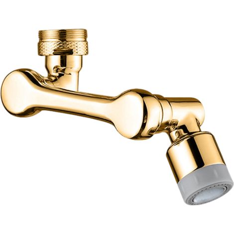 1 Rallonge de robinet pivotante 1080°, 2 modes de jet, laiton anticorrosion, adaptateur filtre anti-éclaboussures, cuisine salle de bain (1/5)