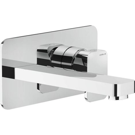 Mitigeur lavabo mural en laiton chromé Nobili Loop LP90198/1CR Chromé - 200 mm (1/2)