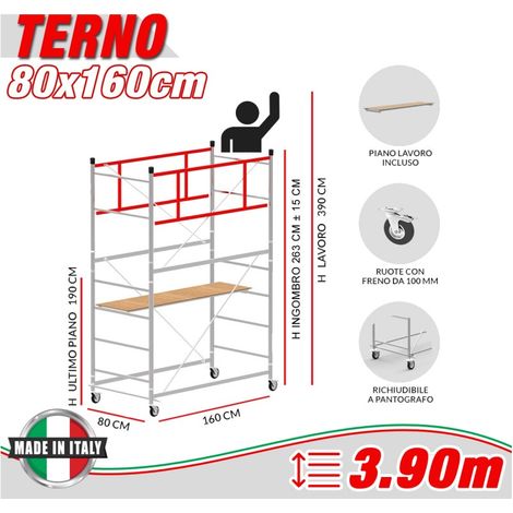 Trabattello TERNO-1 Altezza lavoro 3,90 metri
