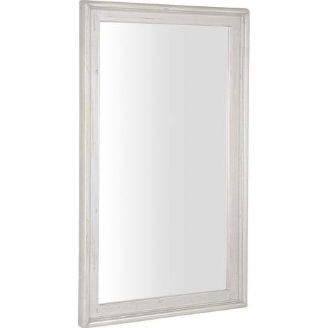 Miroir RETRO avec cadre en bois 70x115cm, vieux blanc (1/4)