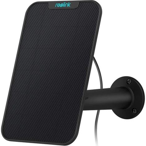Reolink Solarpanel für Akku Überwachungskamera Aussen WLAN IP Kamera Outdoor, Wetterfest, 360° Einstellbare Halterung, USB Schnittstelle, Unterbrechungsfreie Energieversorgung(4 Meter Kabel), Schwarz