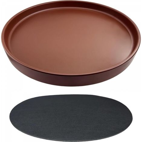 Plateau de pot de fleurs en céramique marron de diamètre extérieur 31 cm adapté au bac de drainage des fleurs d'intérieur et d'extérieur 1 (1/5)