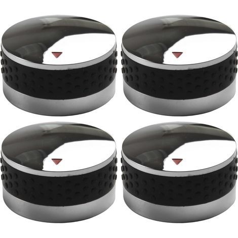 Ensemble de 4 boutons de commande antidérapants pour barbecue à gaz, finition chromée, 58 mm (1/4)