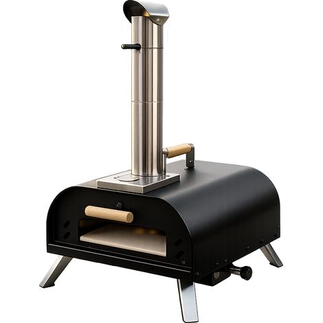 Horno De Pizza Portátil A Carbón Con Chimenea Y Termómetro Integrado (1/5)