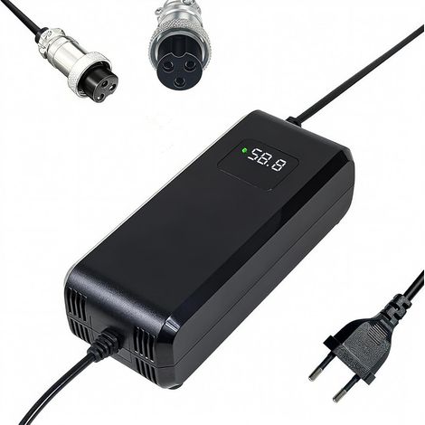 Chargeur Batterie 58.8V 4A, pour Batterie Lithium 52V 48V, avec Affichage LED et Multiples Fonctions de Protection et de réparation, équipé de connecteurs GX16 12mm (1/5)