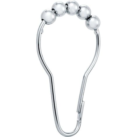 Anneaux pour rideau de douche, lot de 12, chrome (1/5)