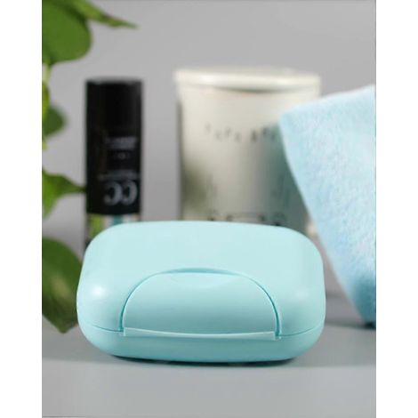 Boîte à savon de voyage, porte-savon en plastique étanche, boîte à savon robuste pour salle de bain (noir et transparent, 2) (1/2)
