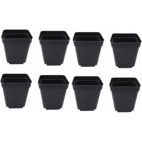 pair Lot de 50 seaux de semis noirs Jardinières carrées en plastique Petites jardinières d'intérieur et d'extérieur (noir/6,5 x 5 x 6,5 cm) (1/5)