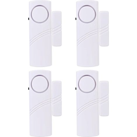 Set mit 4 Magnetkontaktalarmen für Türen und Fenster，einfache Installation (2 AAA-Batterien pro Alarm sind vom Benutzer bereitzustellen (1/4)