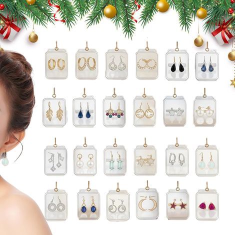 2D-Acryl-Schmuck-Weihnachtskalender, 24-Tage-Countdown – Adventskalender – Für Treffen, Aktivitäten, Feiertage, Partys, Feste, Erwachsene, Frauen, Familien, Kinder, Männer (1/5)