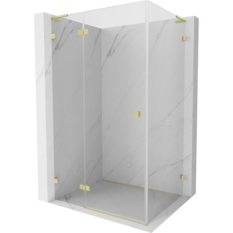 Mexen Lunar L cabine de douche pivotante gauche 100 x 90 cm, transparent, or brossé - 834L-100-090-55-00-L (1/5)