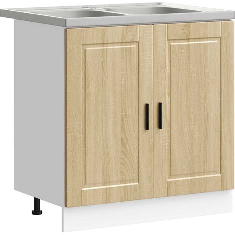 Maison Exclusive - Waschbecken-Unterschrank Porto 2 pcs Braun Hol