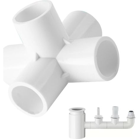 PVC-Rohrverbindungsstück, PVC-Wasserrohr-T-Stück PVC-Rohrverschraubung PVC-Verbindungsstück in Möbelqualität, 3/4/5-Wege-Rohrverbindungsstück für den privaten oder indust (1/5)