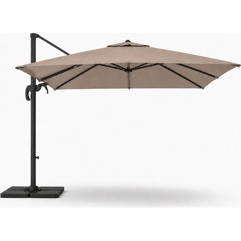 Ombrellone 3x4 M Per Giardino E Spazi Esterni Piscina Gazebo Terrazze Bar Hotel In Acciaio Inossidabile Con Braccio Retrattile Rotabile 360° Telo 180 G/M2 Impermeabile Resistente Ai Raggi UV Tortora (1/5)