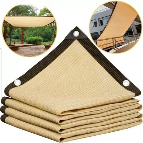 Filet d'ombrage beige (2 x 3 m), Protection UV, abri de jardin, pare-soleil extérieur, maille, pare-soleil en PEHD, mobilier de jardin (1/5)
