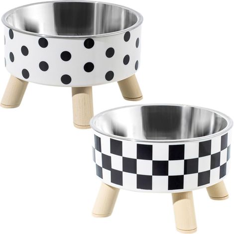 Gamelle surélevée pour chat, antidérapante, stable, élégante et ergonomique Position de repas optimale pour les chatons d'intérieur, prévention des blessures, compatible avec les aliments secs et hum (1/5)