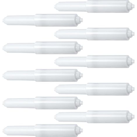 Weißer, federbelasteter Toilettenpapierrollenhalter aus Kunststoff, praktisches Badezimmeraccessoire, 10-teiliges Set (1/5)