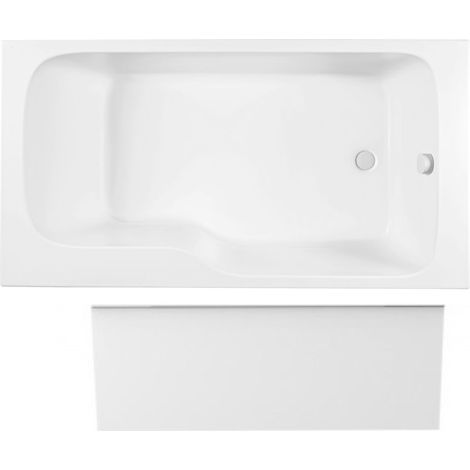 JACOB DELAFON Malice bañera antideslizante bañera ducha + faldón nicho blanco mate, 170 X 90 - versión derecha (1/5)