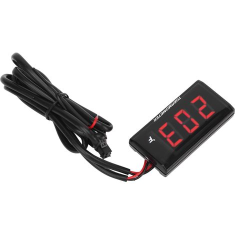 Digitales Wassertemperaturmessgerät für Motorräder, ultradünnes LCD-Display, 12 V DC, 18-mm-Sensor im Lieferumfang enthalten, Universaladapter für Motorräder, rote Anzeige, präzises Motorthermometer. (1/5)