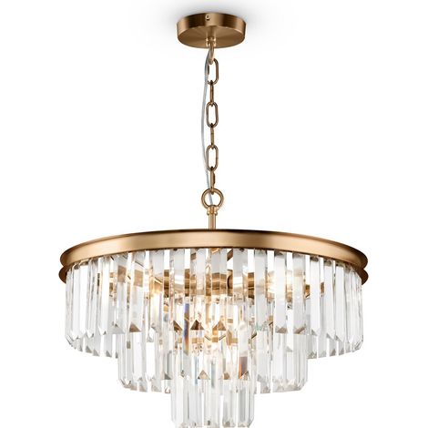 Maytoni Lampadario Contemporaneo Revero 7 luci E14 ottone metallo vetro (1/4)