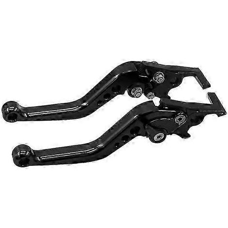 1 paire de poignées de frein réglables en métal CNC pour moto (noires) (1/5)