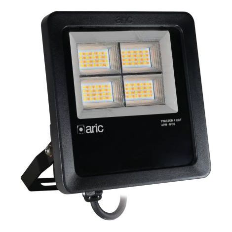 Proyector exterior aric Twister 4 Negro 38W compacto