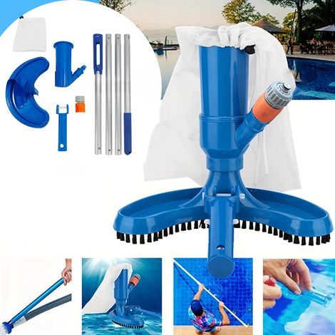 Aspirateur de piscine avec brosse, aspirateur de spa avec manche télescopique de 115 cm, adapté aux baignoires, piscines, spas, étangs (1/5)