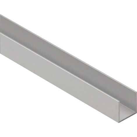 Profil aluminium en U anodisé argent longueur 2000 mm 20 x 20 x 1,5 mm - BILCOCQ (1/3)