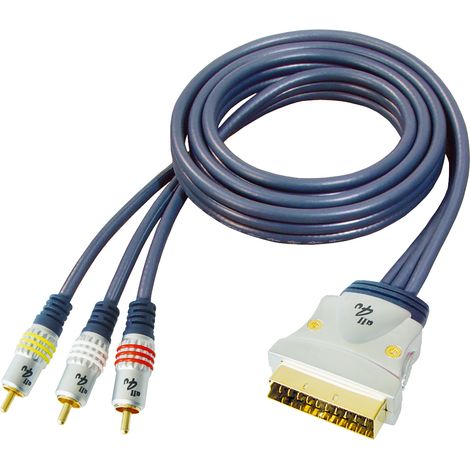 all4u 5.0m Scart - 3x RCA M/M 5 m SCART (21-pin) Azul