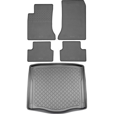 Set di tappetini in gomma per auto e tappetino per bagagliaio per Mercedes CLA C117 Coupé (5 porte) dal 03.2013 al 03.2019. (1/5)