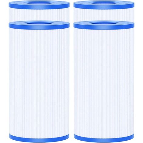 Juego de 4 filtros de piscina tipo A o C compatibles con cartuchos de filtro de piscina Easy Set 29000E/59900E, filtros para piscinas elevadas de 203 mm x 106 mm. (1/4)