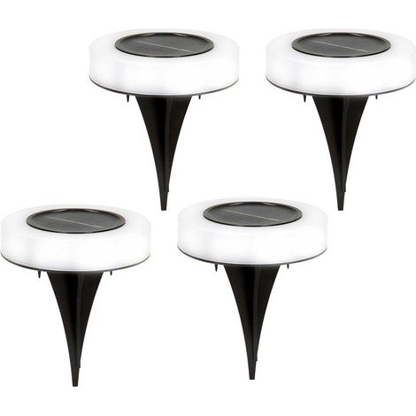 Aktive 4er Set Solar-Außenstrahler Schwarz LED