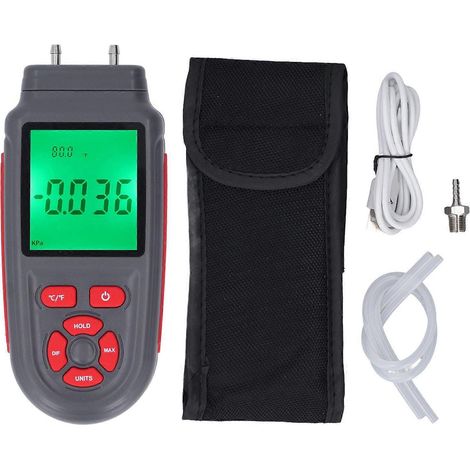 Digitales Manometer mit ABS-Gehäuse, handliches Gerät mit hochpräzisem HD-Display, geeignet für die Gasdruckprüfung in Heizungs-, Lüftungs- und Klimaanlagen.