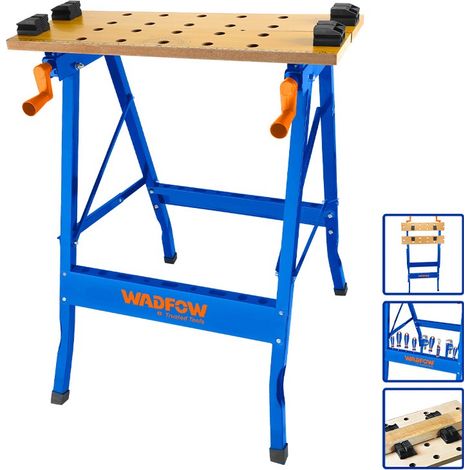 WADFOW Klappbare Werkbank mit 100 kg Tragkraft, 605 x 630 mm Größe und Befestigungen