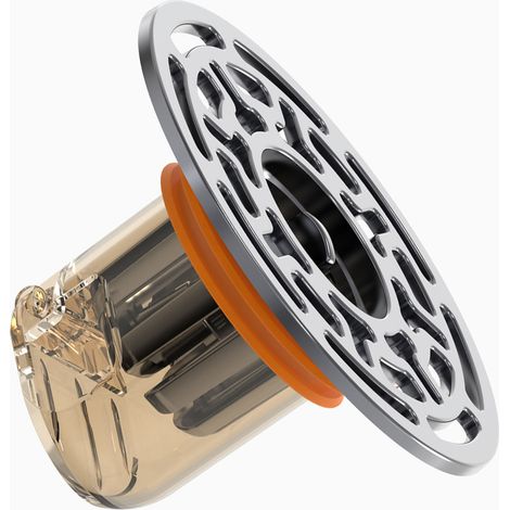 Insert bonde douche sol premium étanche clapet anti-retour anti-odeur avec couvercle orange PVC ABS salle bain cuisine Ø34-45mm 1pc (1/4)