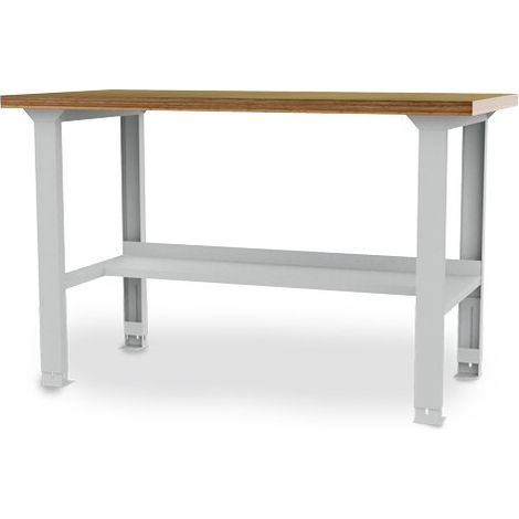 Reihenwerkbank Breite 1500 mm, 1 x Ablageboden halbe Tiefe, stufenlos höhenverstellbar Maße in mm (BxT): 1500 x 750 (1/4)