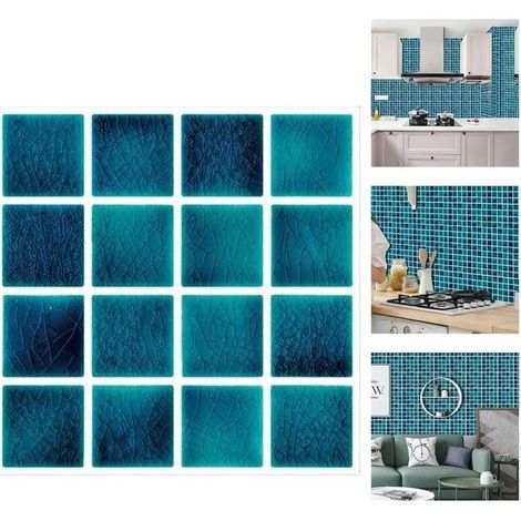 Autocollants muraux imperméables 30 pièces 10x10cm – Stickers carrelage adhésifs pour salle de bain et cuisine – Résistants à la chaleur et à l'huile (1/5)