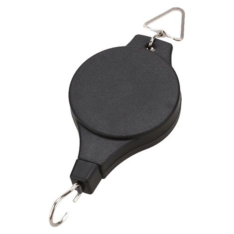 Gancho retráctil para jardín, gancho colgante para macetas, gancho de fácil acceso para colgar cestas y macetas, color negro. (1/5)