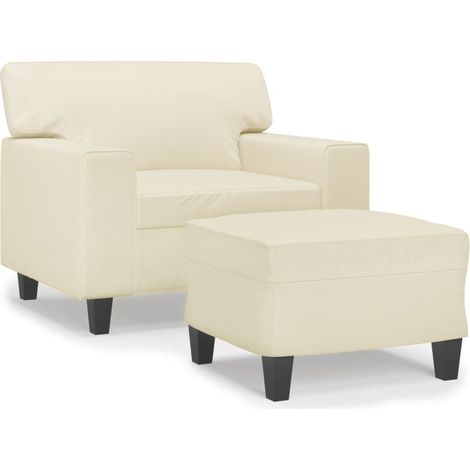 Maison Exclusive - Poltrona con Poggiapiedi Crema 60 cm in Similpelle