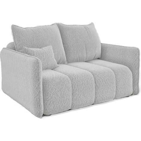 Sofa Designersofa 2-Sitzer MORGANO Stoff Abriamo Hellgrau (1/3)