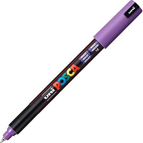 UNIBALL MARCADOR POSCA PC-1MR NO PERMANENTE PUNTA EXTRAFINA 0.7MM VIOLETA