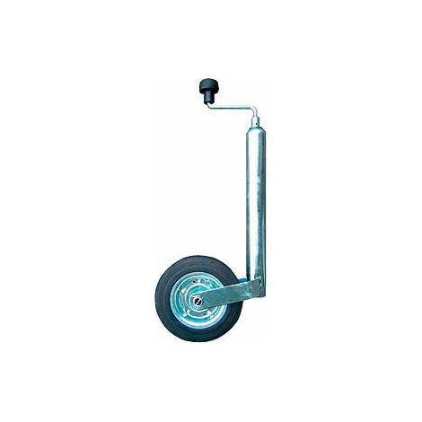 Maxter – Roue jockey 48 mm – Galet acier 200x45 mm – Capacité 160 kg – Tube circulaire 48 mm pour remorques