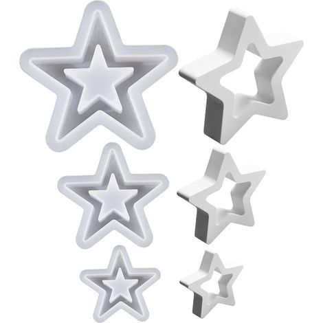 Stampi in silicone, stampi per colata natalizia, stelle, stampo in silicone natalizio, stampo per candele natalizie, stelle, stampi per colata, stampi in silicone, stampi in gesso per colata, lavorett