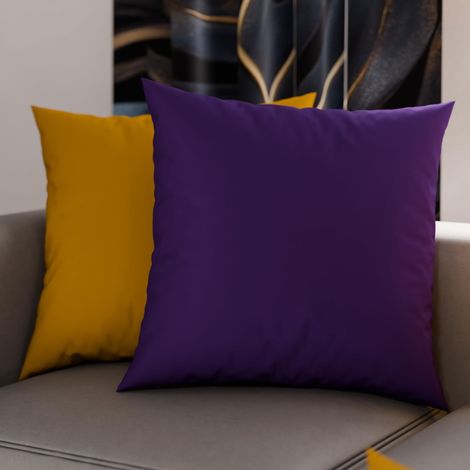 Lot de 2 Taies d'oreiller de Lit 35x35 cm, Housses de Coussin Unies Double Face Violet et Jaune, Taie Oreiller 100% Microfibre, Fabriqué en Italie (1/3)