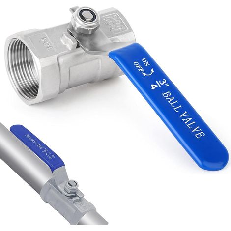 Kugelhahn aus Edelstahl 304, DN20-Kugelhahn, 3/4"-Innengewinde, Heizungsventil, Hebelgriff, Schaltertyp für Wasserleitungen (1/5)