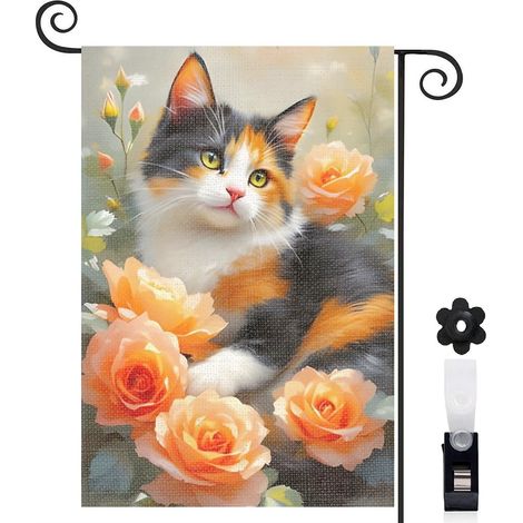Drapeau de jardin vertical décoration maison toile durable double face 30 x 45 cm pour entrée maison (1/5)